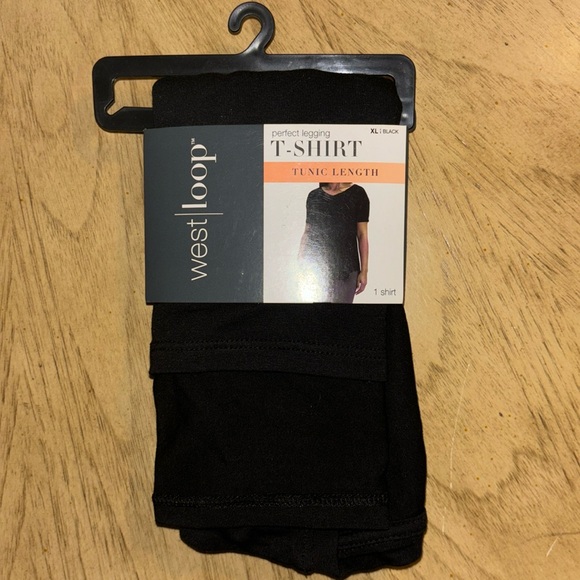 West Loop Perfect Legging Tunic Length T-Shirt Black XL NWT - Picture 3 of 7